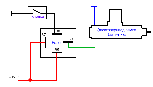 Схема подключения электрозамка