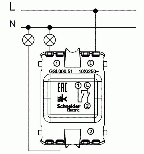 Переключатель одноклавишный (самозажимные клеммы) Asfora белый Schneider Electri